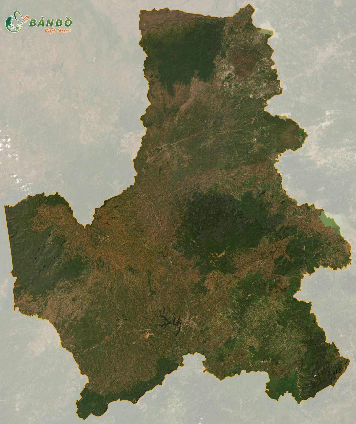 Bản đồ tỉnh Đắk Nông ở vệ tinh