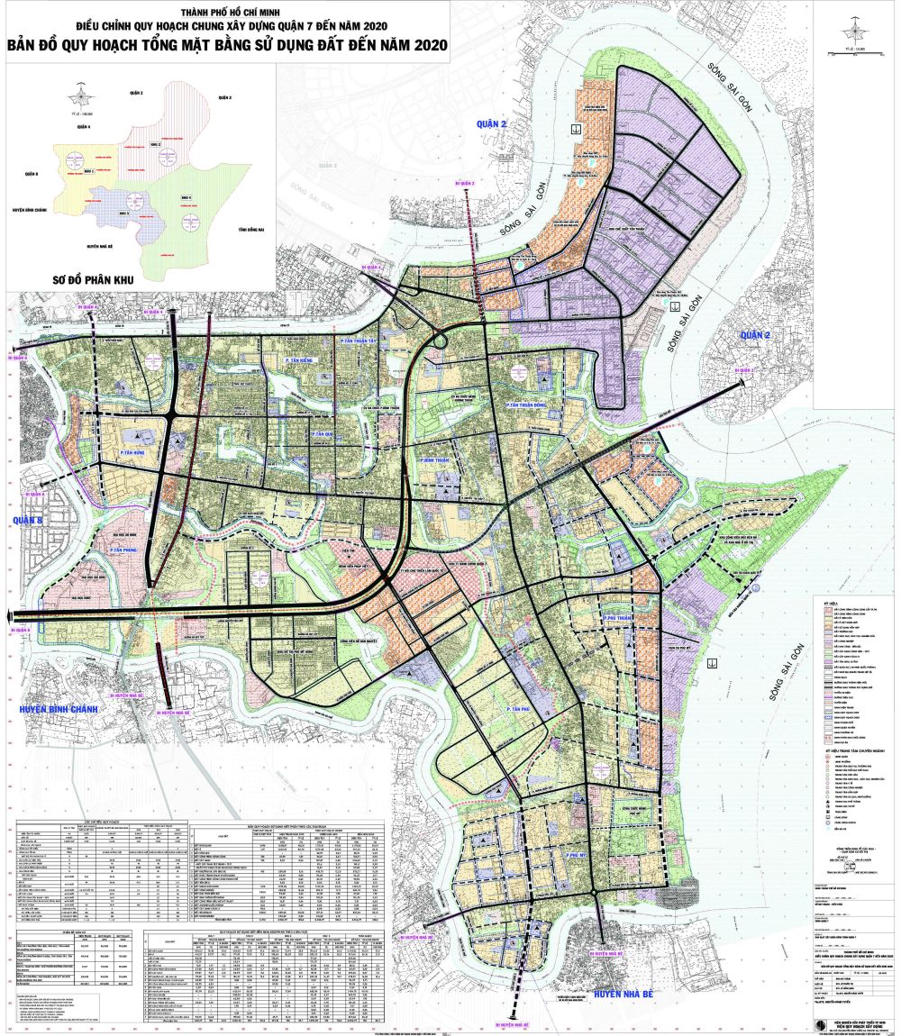 Bản đồ quy hoạch tổng thể sử dụng đất tại Quận 7 