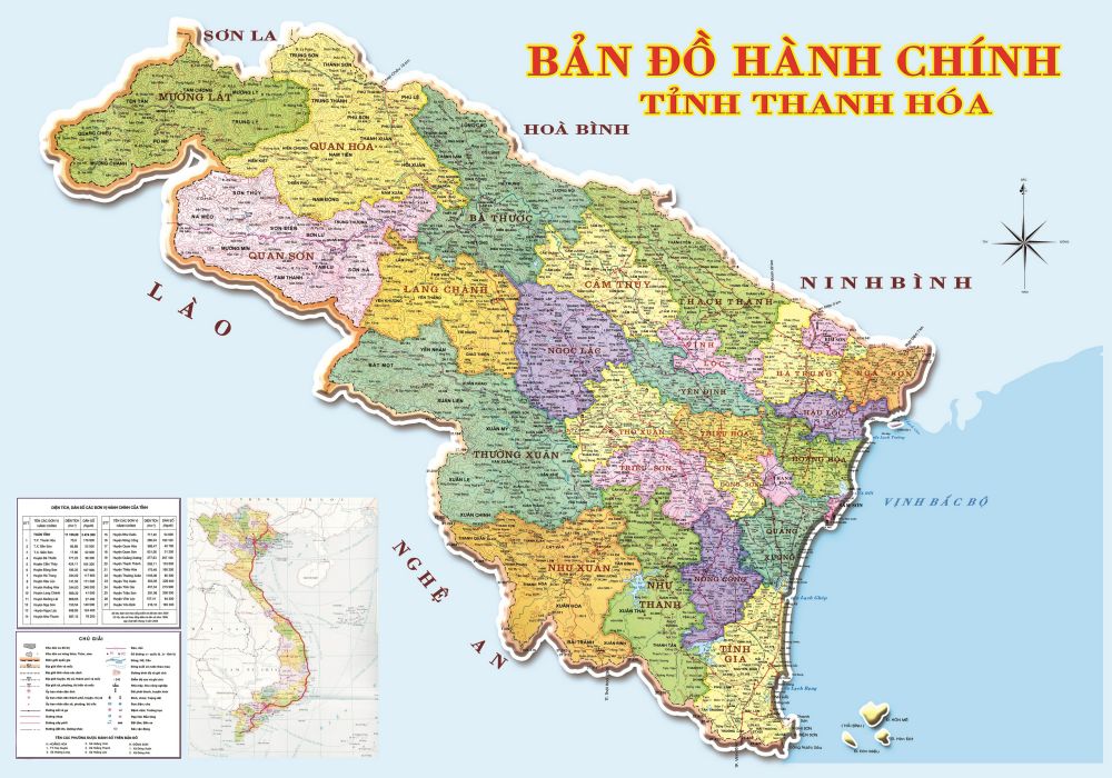 Bản đồ hành chính các xã, huyện, thành phố tại tỉnh Thanh Hoá​​​​​​​