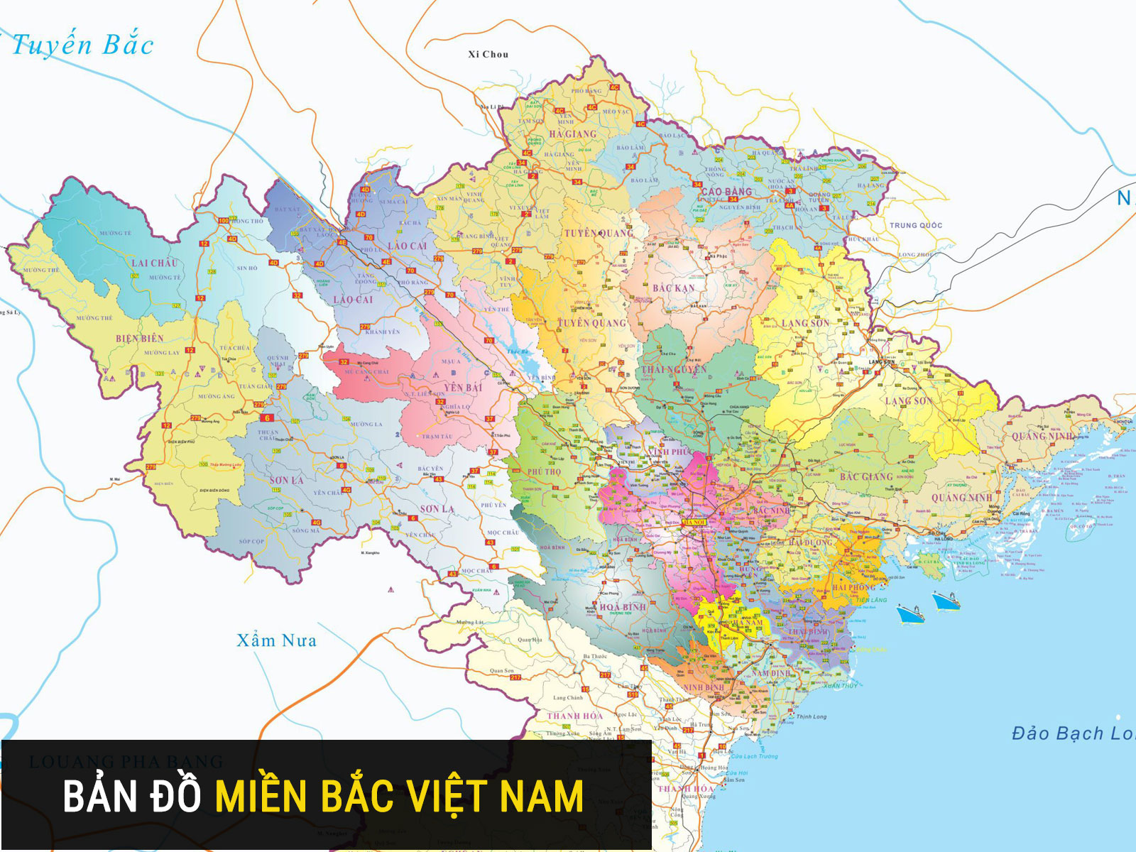 Bản đồ các tỉnh miền Bắc khổ lớn 2022