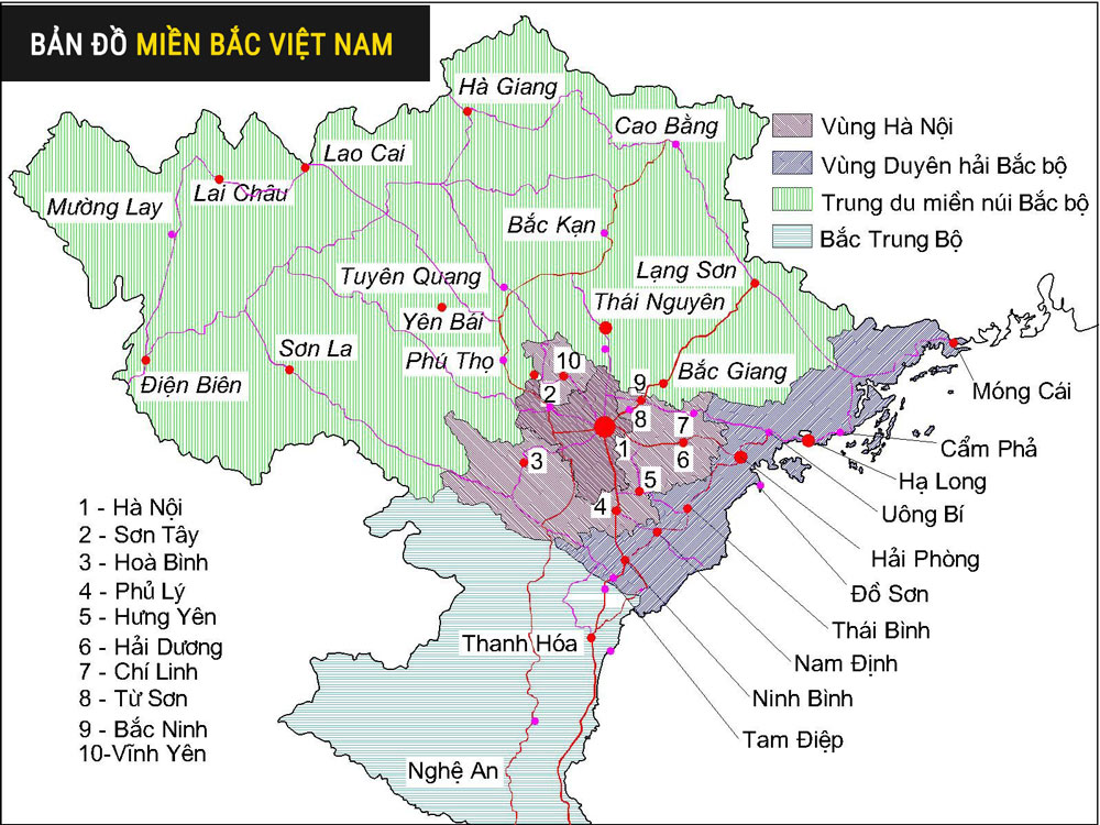 Bản đồ các tỉnh miền Bắc Việt Nam năm 2022  2022 