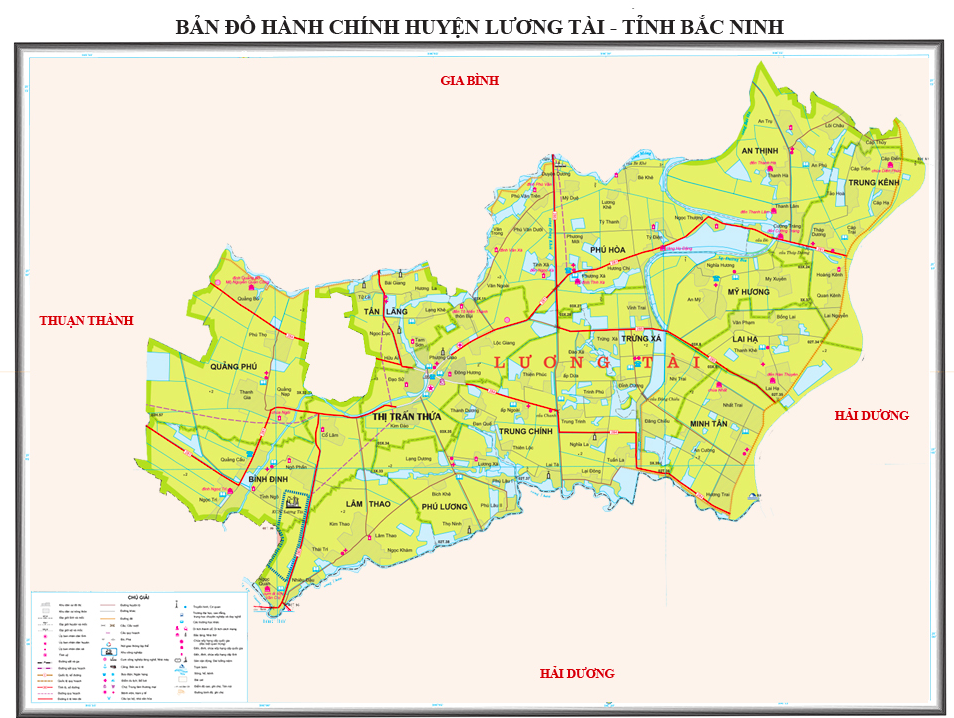 Bản đồ địa chính Huyện Lương Tài 2024 cung cấp cho khách du lịch thông tin chi tiết về các khu vực, địa điểm quan trọng, nhà hàng, khách sạn, bệnh viện, trường học, trạm y tế,... giúp cho chuyến đi trở nên an toàn và thuận tiện.