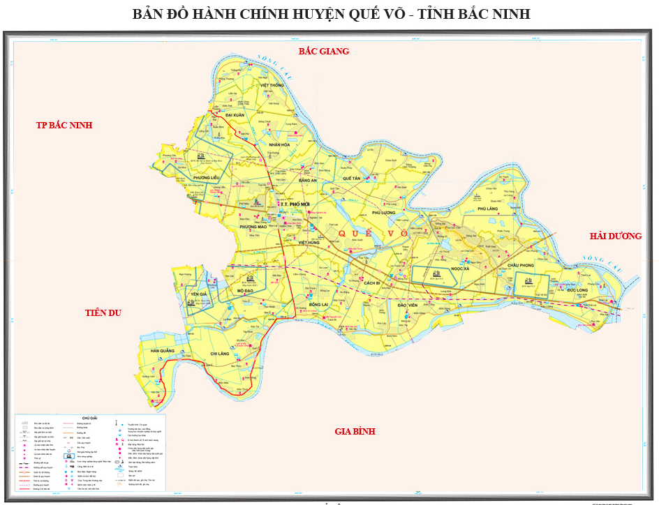 Năm 2024, bản đồ hành chính Quế Võ Bắc Ninh được phát hành khổ lớn và chi tiết. Quế Võ đang phát triển đầy tiềm năng với các khu công nghiệp, dịch vụ tiện ích, nhà ở, trường học và bệnh viện hiện đại. Khu vực này sẽ trở thành một trong những điểm đến kinh doanh phát triển nhất của vùng.