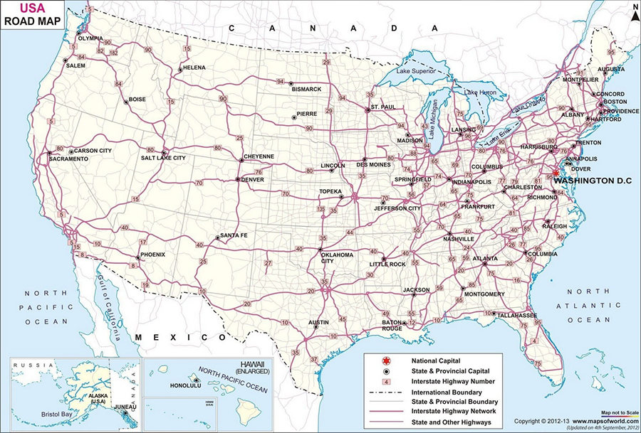 Bản đồ giao thông tại nước Mỹ