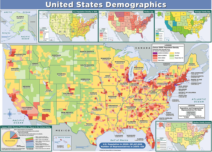 Bản đồ nhân khẩu học tại nước Mỹ