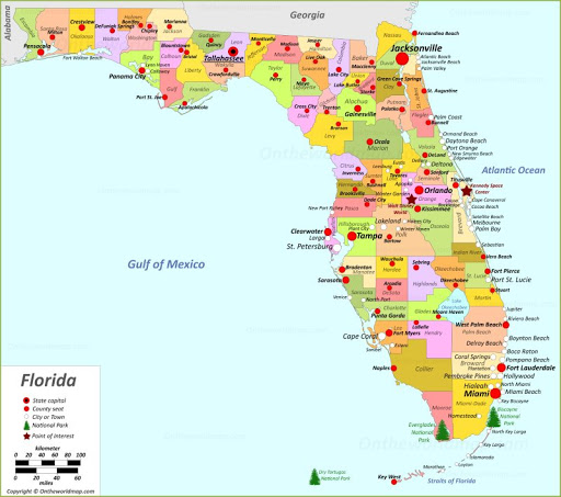 Bản đồ tiểu bang Floria
