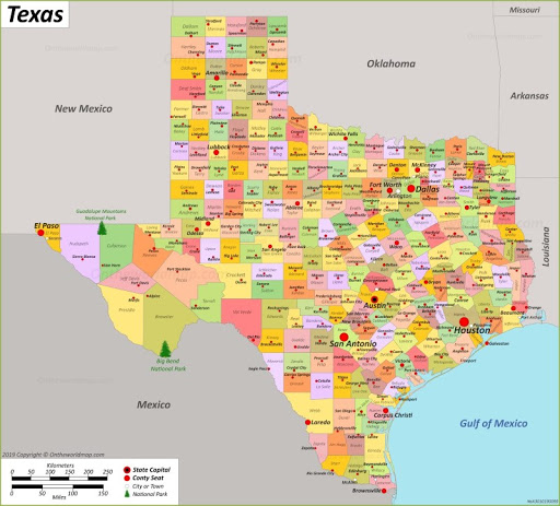 Bản đồ bang Texas