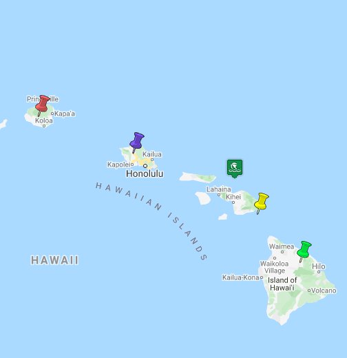 Bản đồ tiểu bang Hawaii