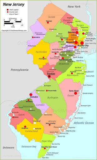 Bản đồ bang New Jersey