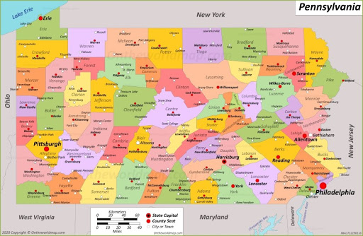 Bản đồ bang Pennsylvania