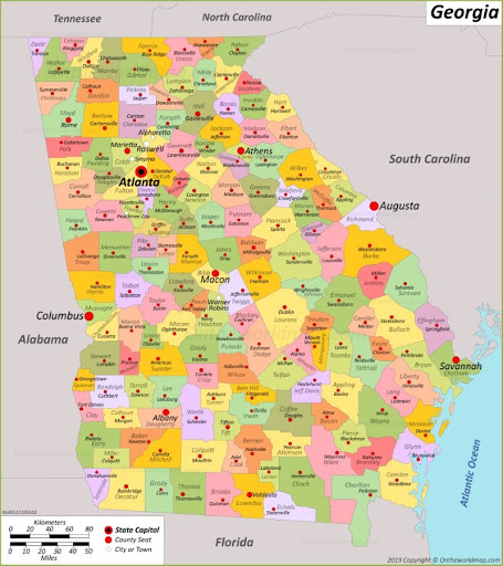 Bản đồ bang Georgia