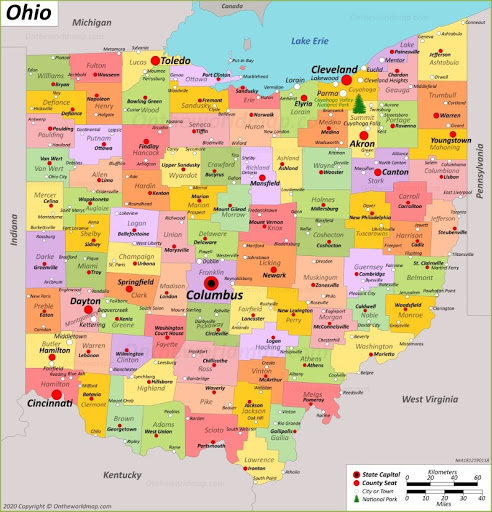 Bản đồ bang Ohio