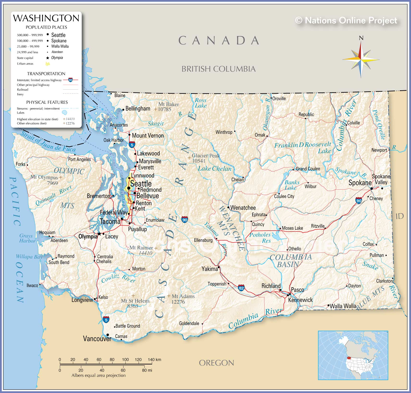 Bản đồ bang Washington