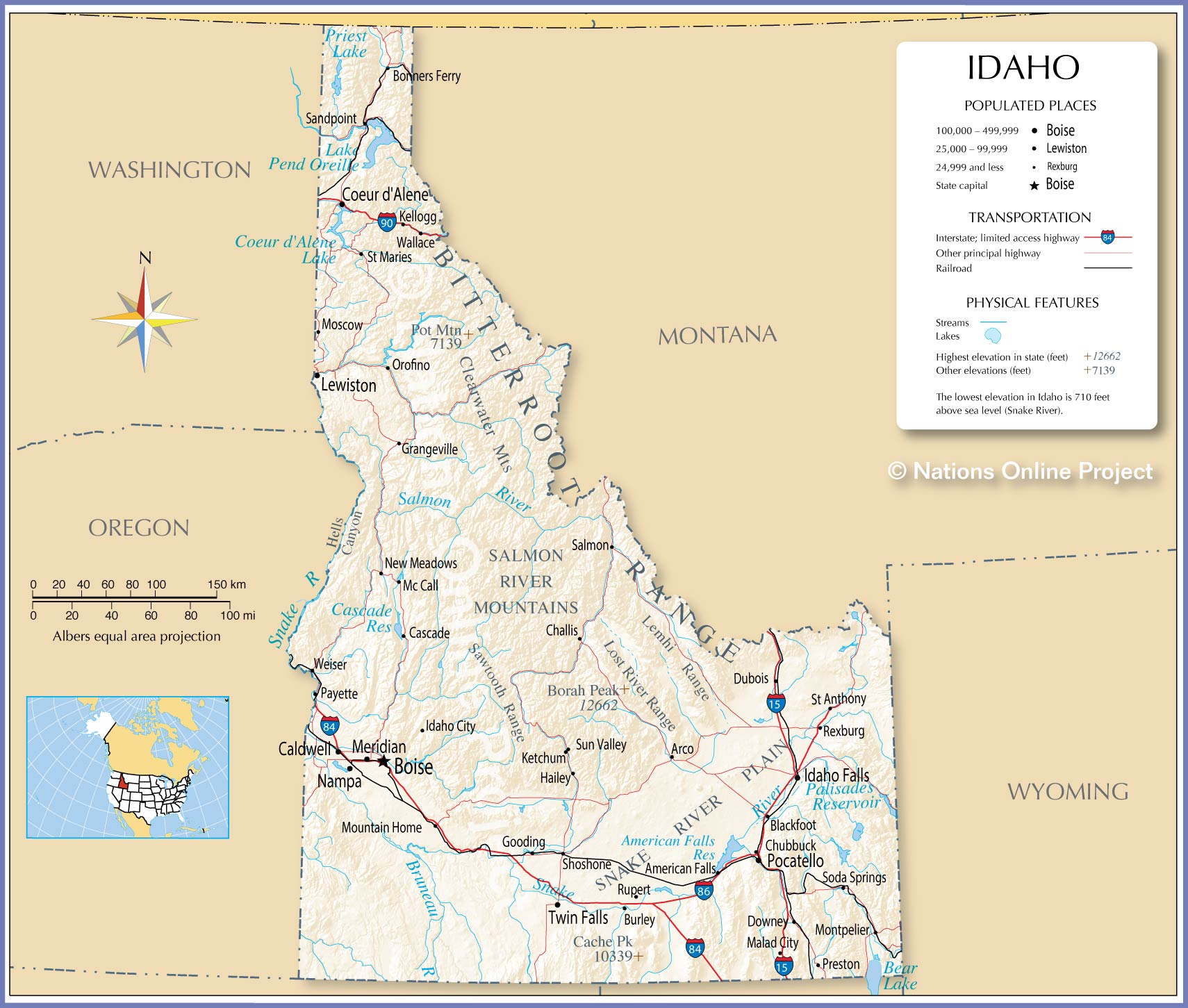 Bản đồ bang Idaho