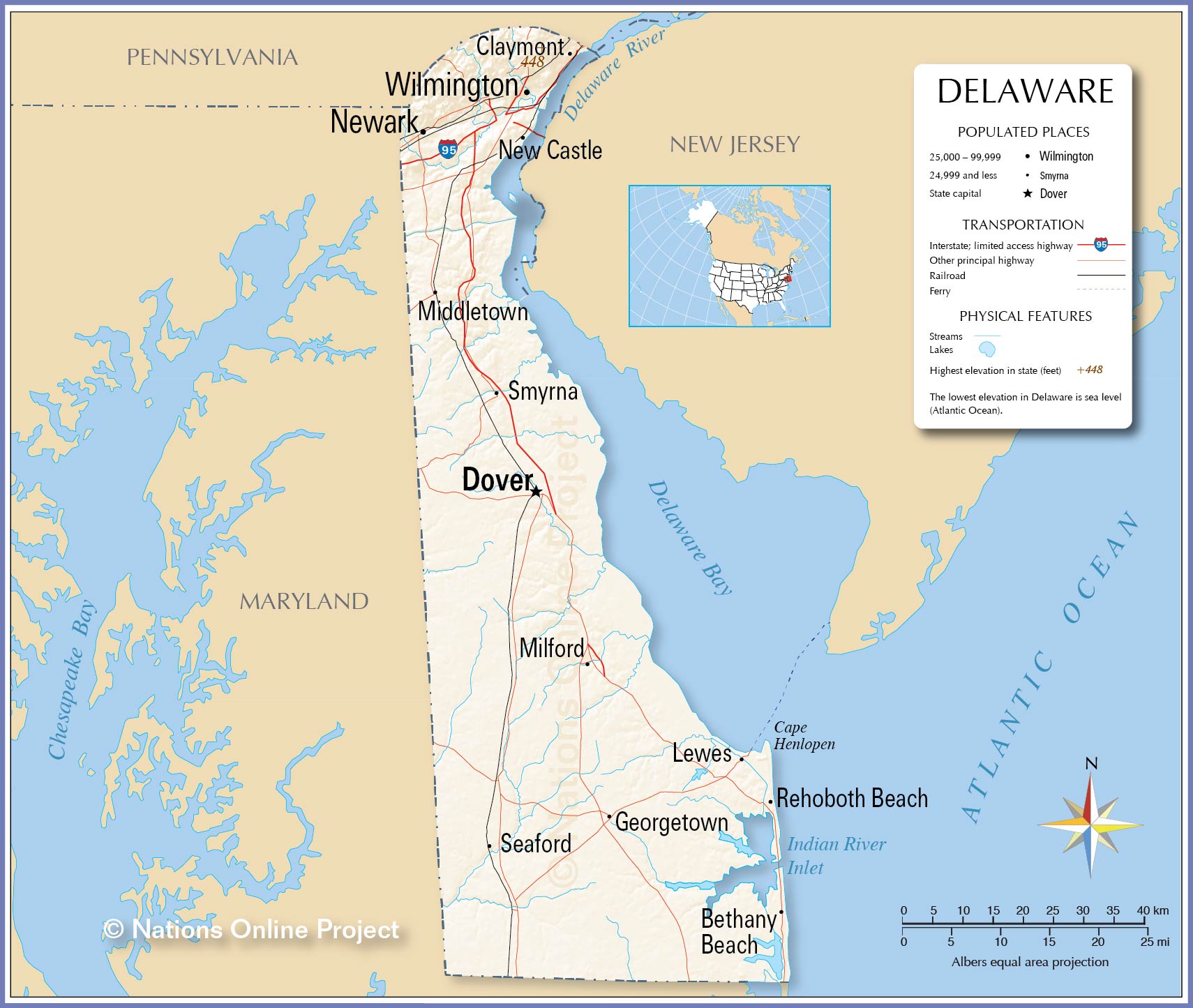 Bản đồ bang Delaware