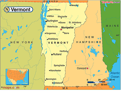 Bản đồ tiểu bang Vermont