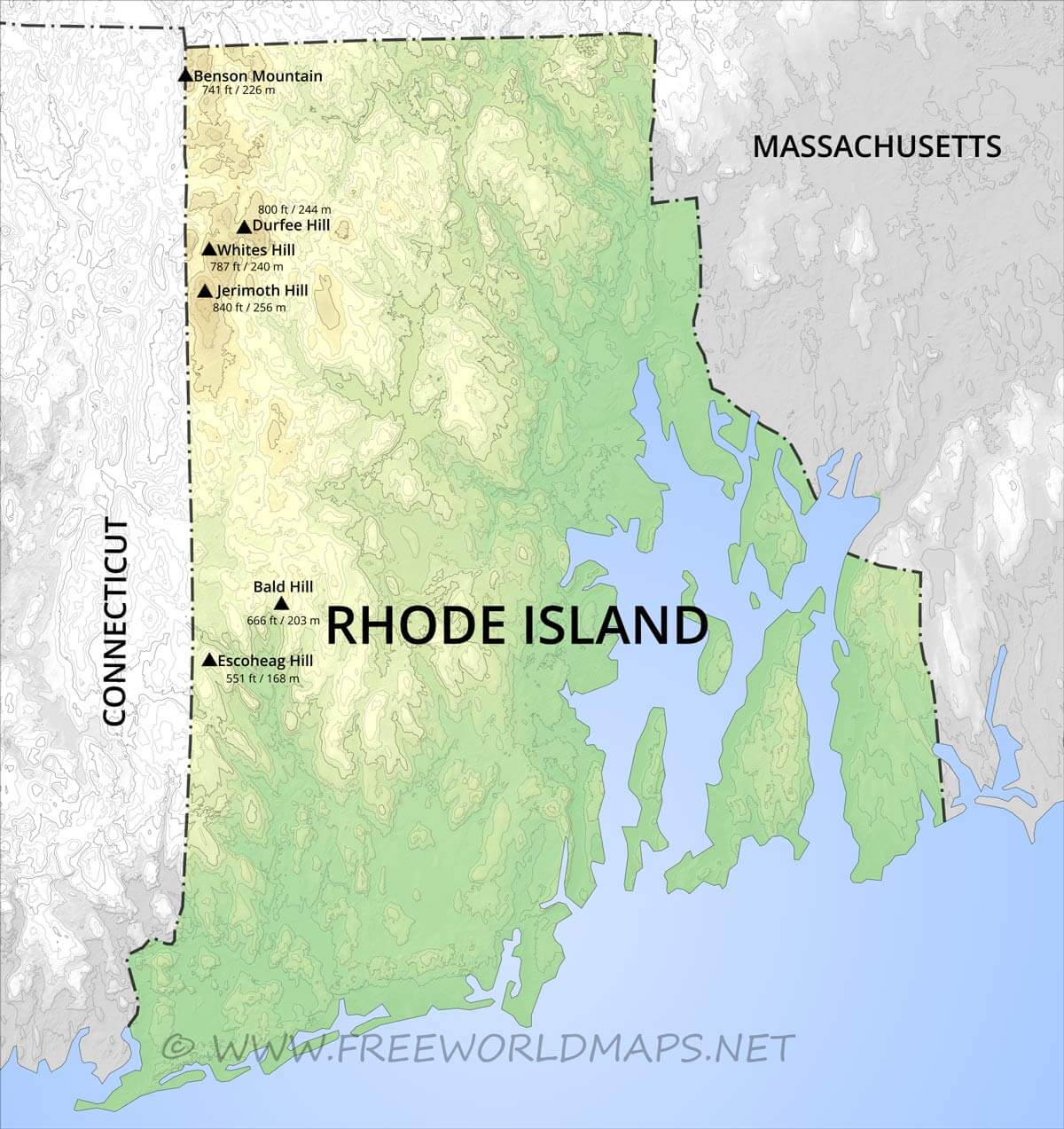 Bản đồ bang Rhode Island