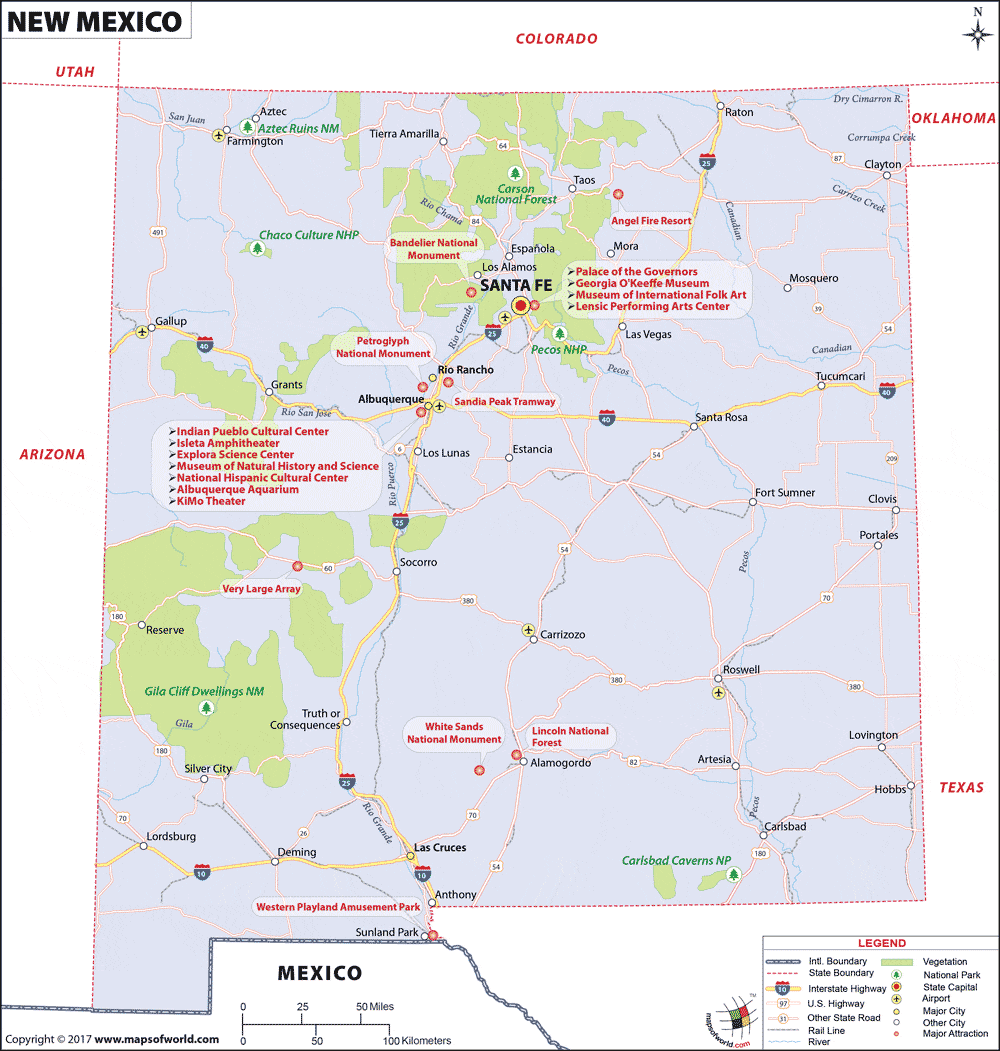 Bản đồ bang New Mexico