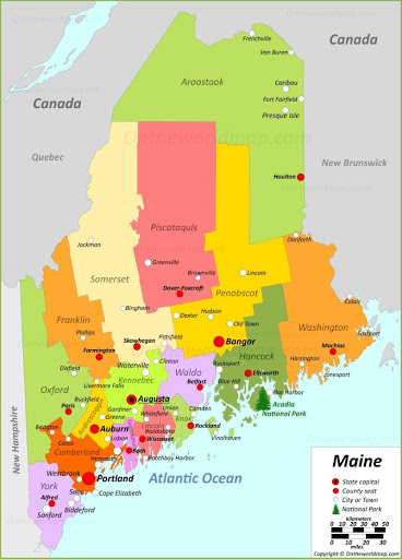 Bản đồ tiểu bang Maine