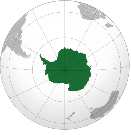 Vị  trí Châu Nam Cực ở trên bản đồ thế giới