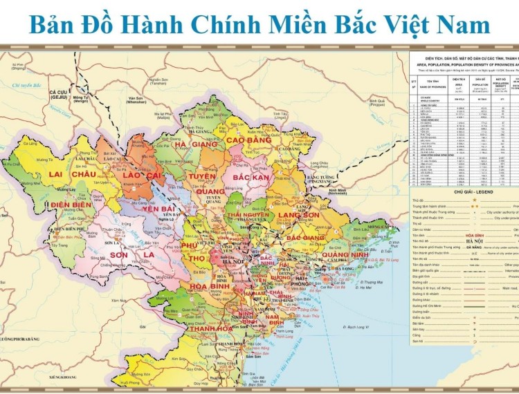 Bản đồ hành chính các tỉnh Miền Bắc