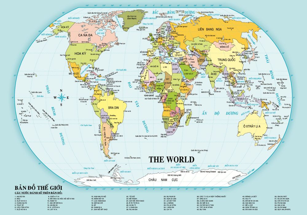 Bản đồ các nước Châu Đại Dương trên thế giới