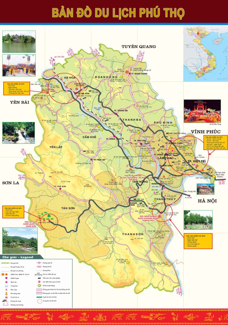 Bản đồ du lịch tỉnh Phú Thọ từ A - Z