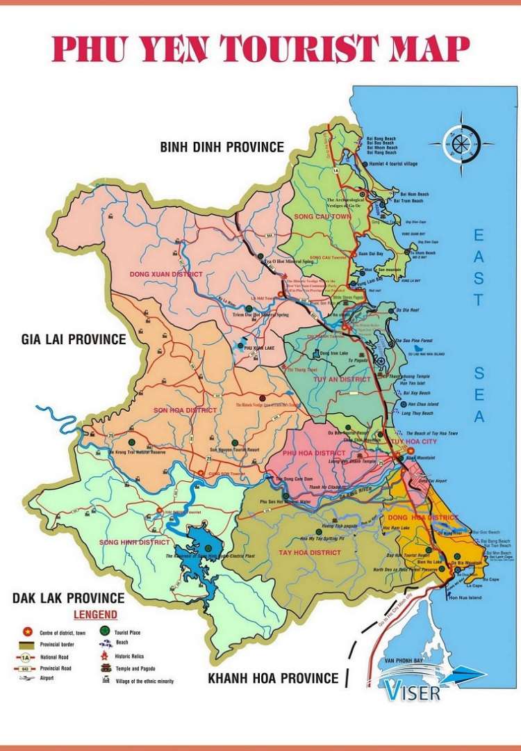 Bản đồ Phú Yên bằng tiếng anh