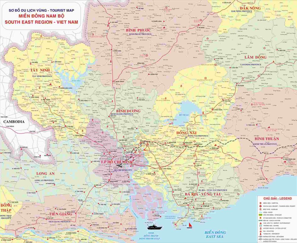Bản đồ Đông Nam Bộ Việt Nam