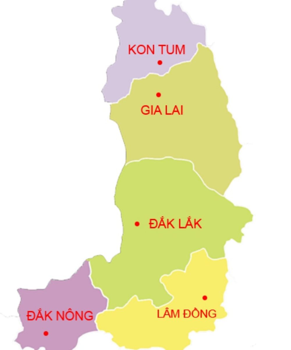 Bản đồ Tây Nguyên Việt Nam