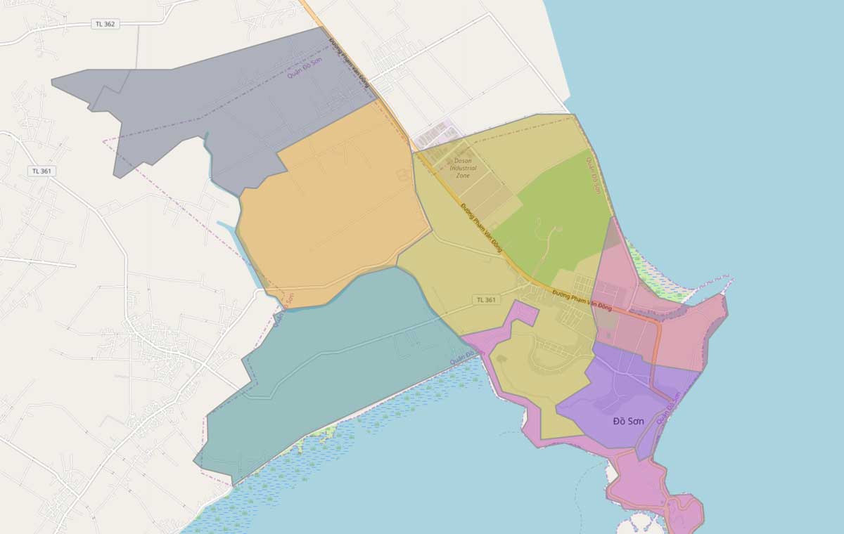 Bản đồ hành chính các phường tại Quận Đồ Sơn mới nhất