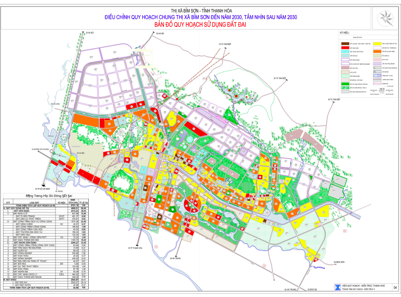 Bản đồ quy hoạch xây dựng Thị xã Bỉm Sơn đến năm 2030