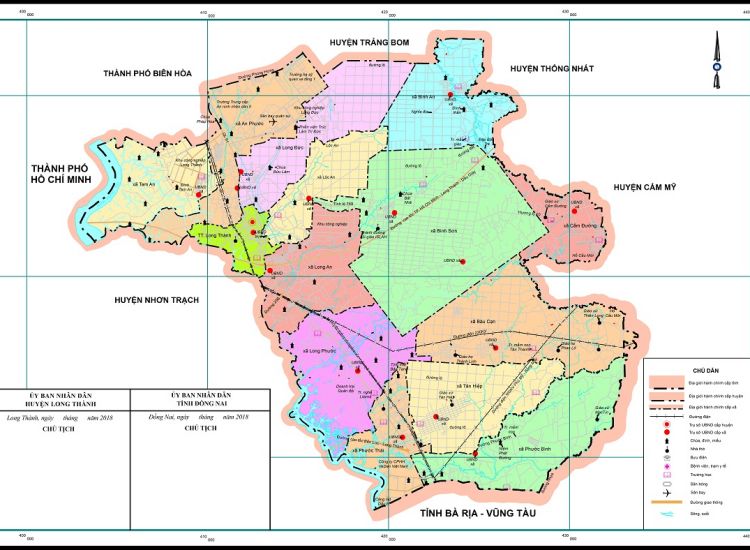 Bản đồ Huyện Long Thành & Thông tin quy hoạch đến năm 2040