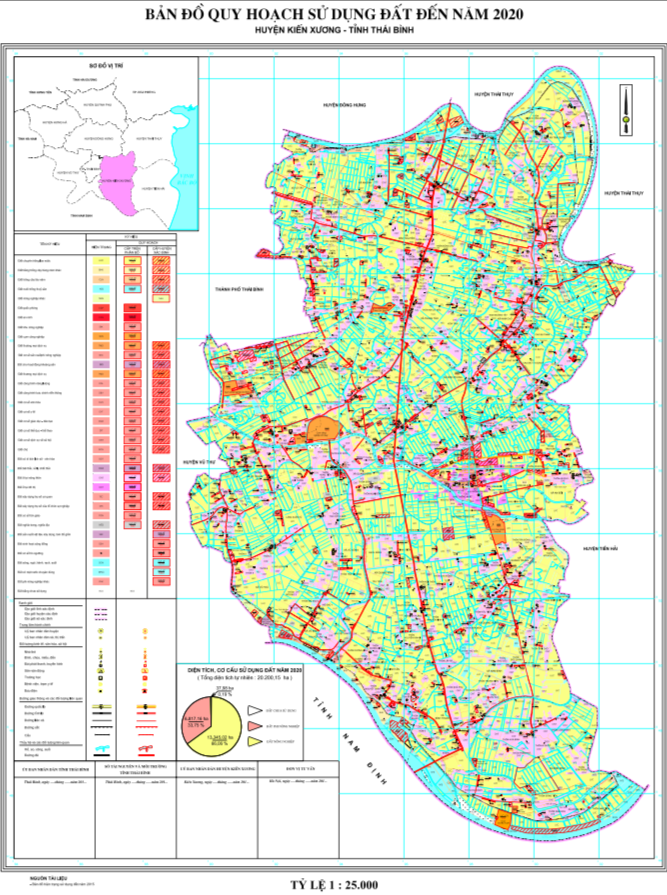 Bản đồ quy hoạch sử dụng đất Huyện Kiến Xương mới nhất