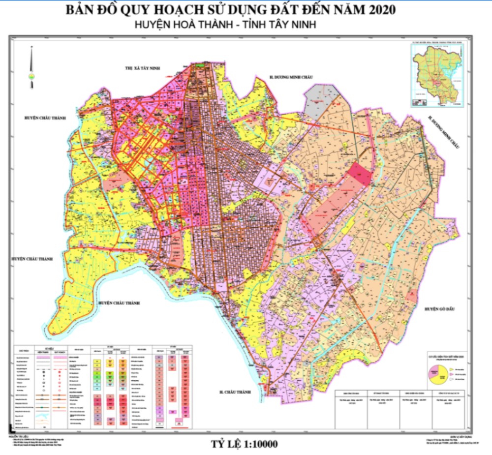 Bản đồ quy hoạch sử dụng đất Thị xã Hòa Thành mới nhất