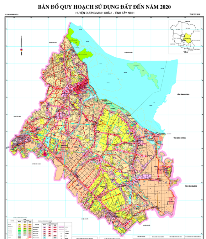 Bản đồ quy hoạch sử dụng đất Huyện Dương Minh Châu mới nhất