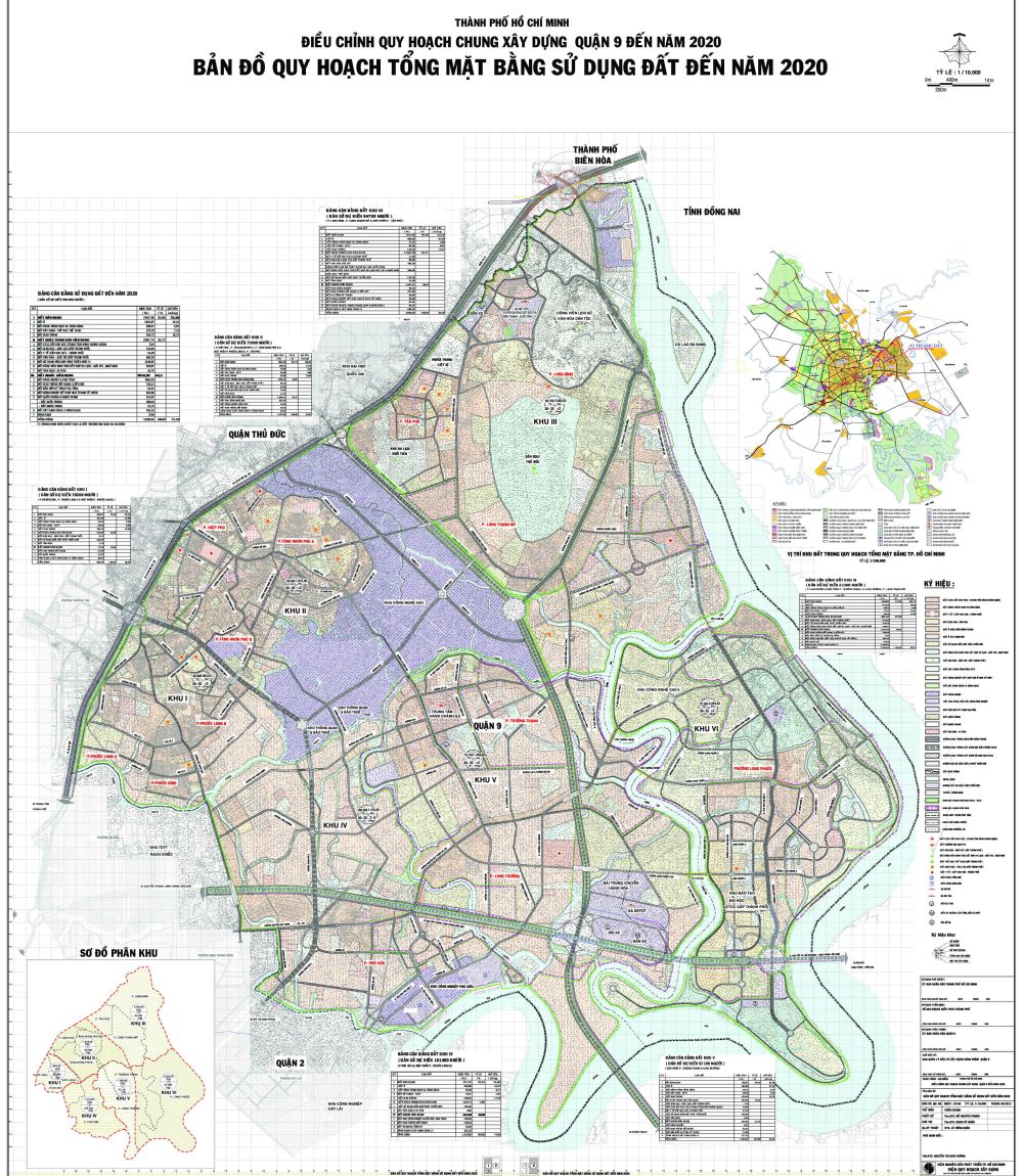 Bản đồ quy hoạch mặt bằng sử dụng đất Quận 9