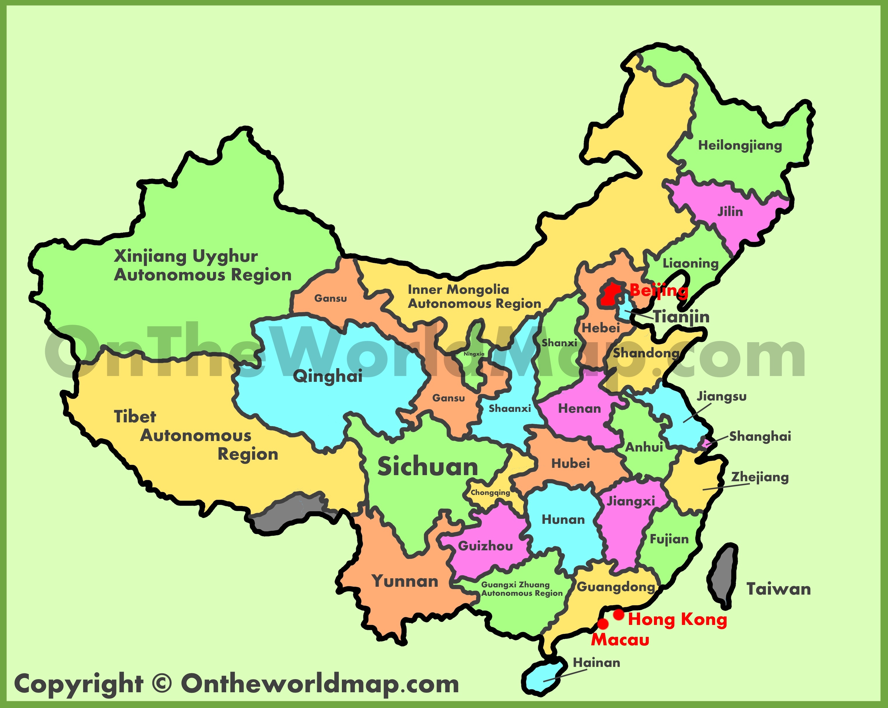 Bản đồ Trung Quốc khổ lớn chi tiết