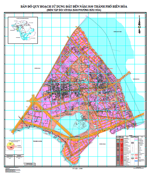 Bản đồ quy hoạch sử dụng đất Phường Bửu Hoà tại TP Biên Hoà đến năm 2030