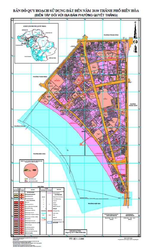 Bản đồ quy hoạch sử dụng đất Phường Quyết Thắng tại TP Biên Hoà đến năm 2030