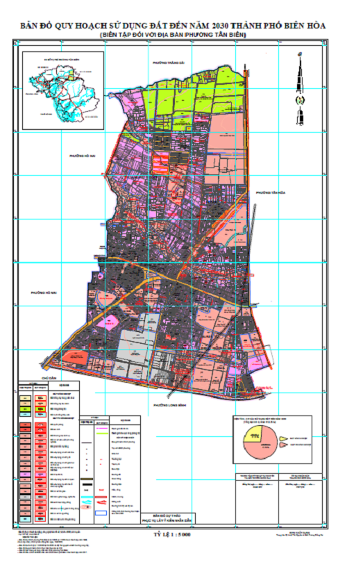 Bản đồ quy hoạch sử dụng đất Phường Tân Biên tại TP Biên Hoà đến năm 2030
