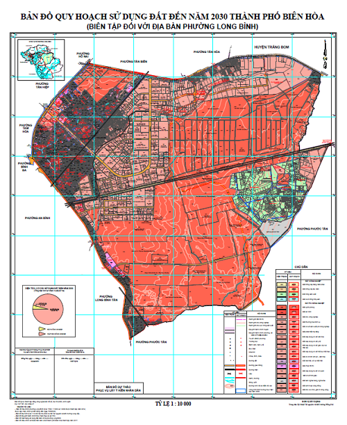 Bản đồ quy hoạch sử dụng đất Phường Long Bình tại TP Biên Hoà đến năm 2030