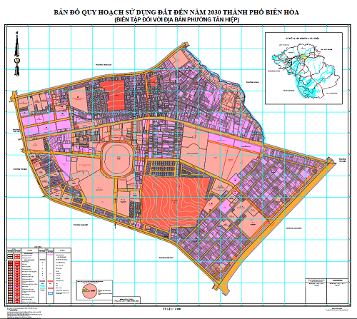 Bản đồ quy hoạch sử dụng đất Phường Tân Hiệp tại TP Biên Hoà đến năm 2030
