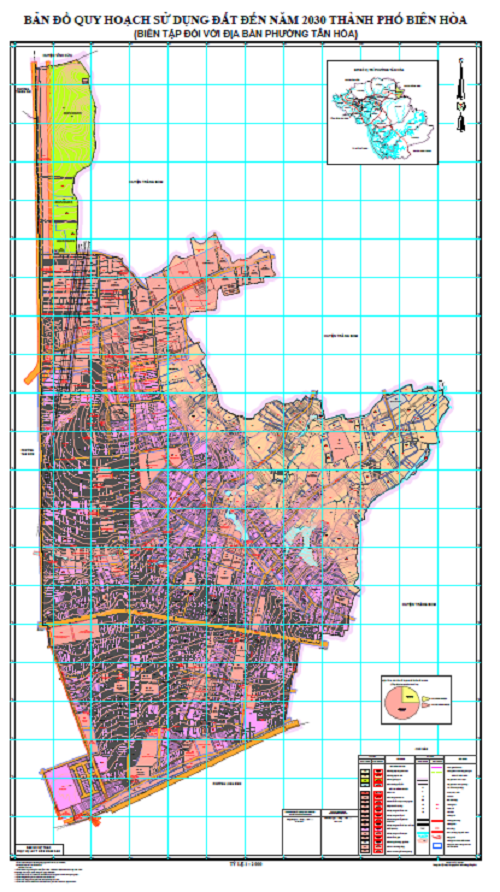Bản đồ quy hoạch sử dụng đất Phường Tân Hoà tại TP Biên Hoà đến năm 2030
