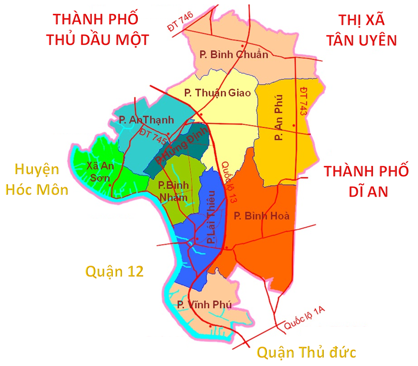 Bản đồ hành chính TP Thuận An: Để có chuyến du lịch thuận lợi tại Thuận An, bản đồ hành chính TP Thuận An là một trong những công cụ hữu hiệu giúp bạn plan chuyến đi. Bản đồ cung cấp thông tin chi tiết về tuyến đường, điểm đến và dịch vụ cần thiết để du khách có chuyến du lịch thuận tiện nhất.