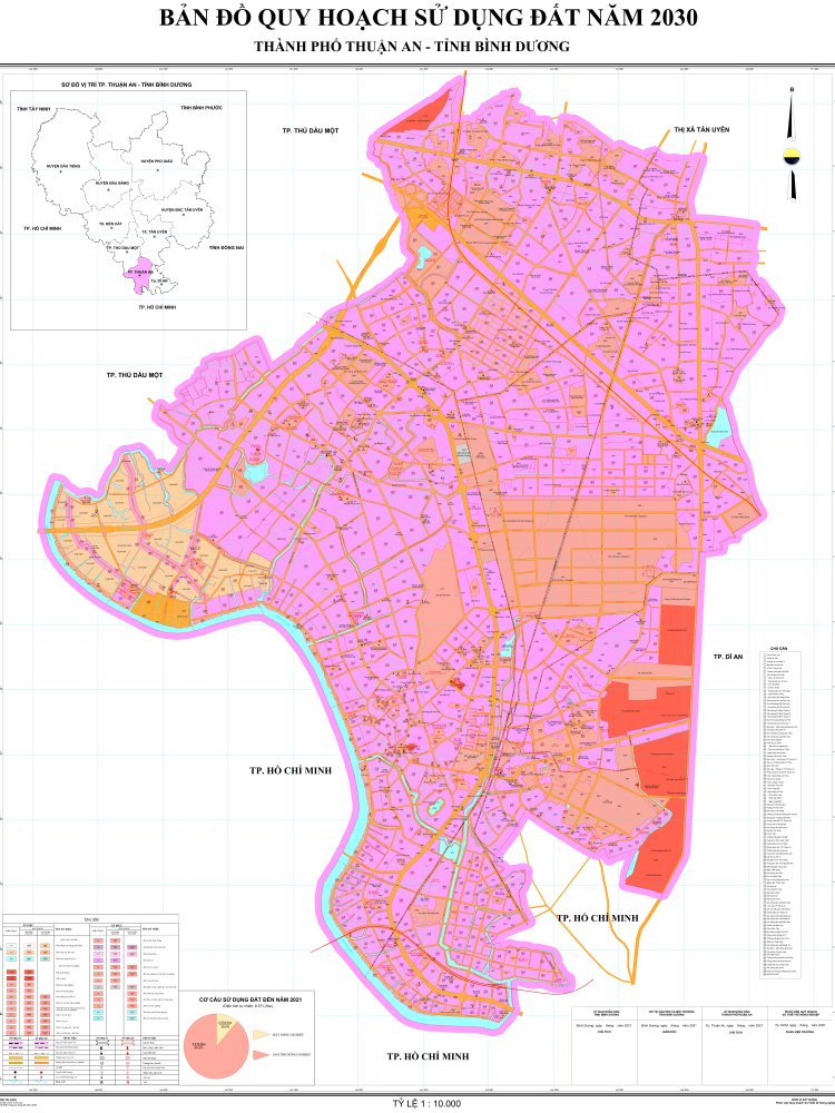  Bản đồ khổ lớn quy hoạch sử dụng đất thành phố Thuận An đến năm 2030