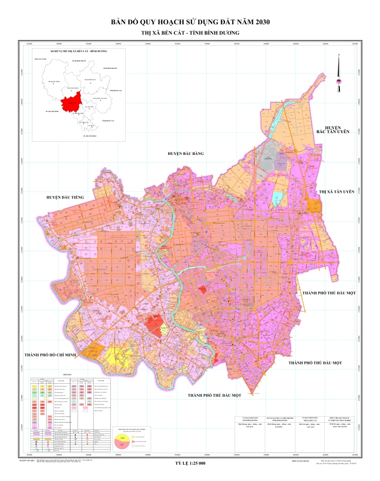 Bản đồ quy hoạch sử dụng đất thị xã Bến Cát đến năm 2030
