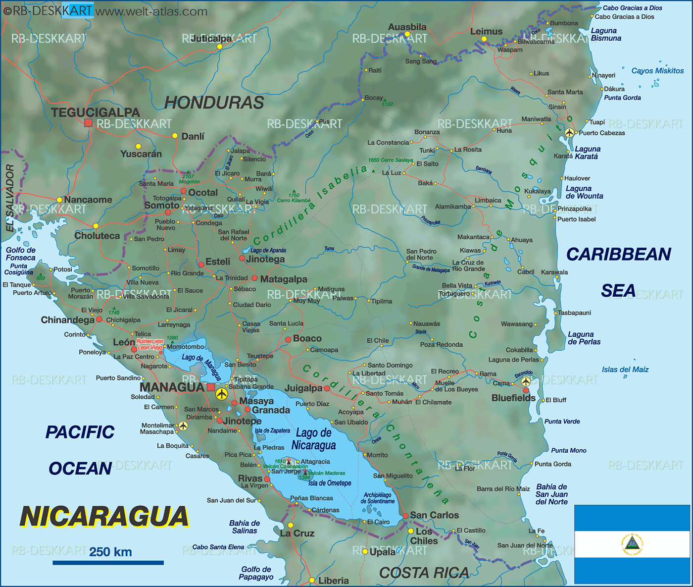 10110104 5 Nicaragua Map 