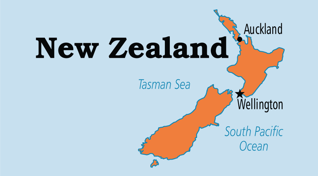 Bản đồ nước New Zealand (New Zealand Map) khổ lớn năm 2023