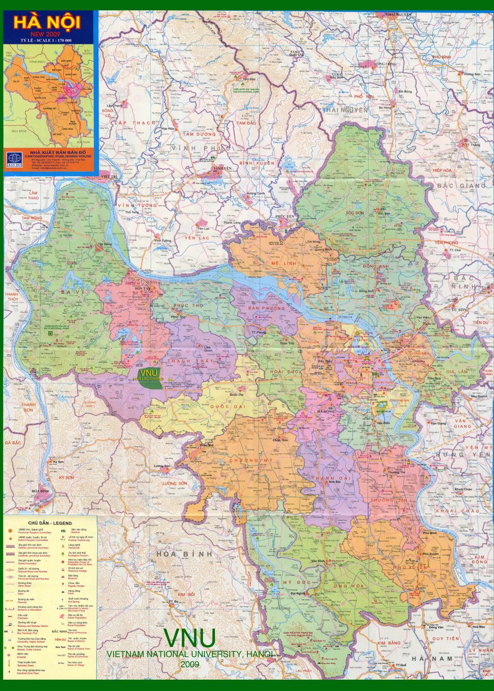 Bản đồ Hà Nội chi tiết 12 Quận, 17 huyện và 1 thị xã năm 2022